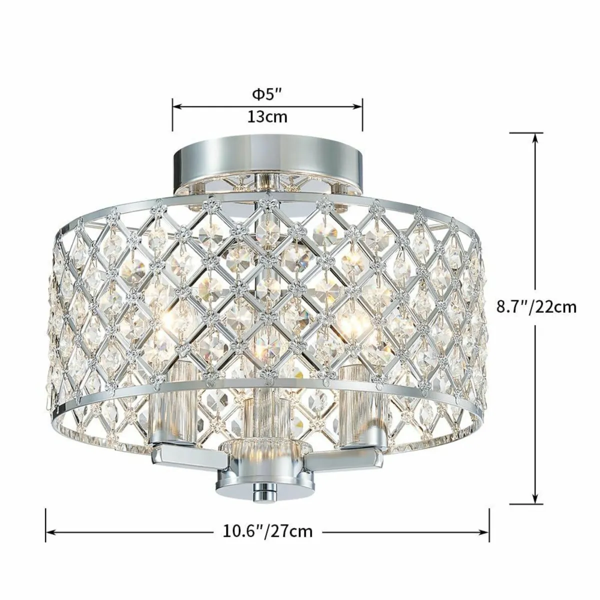Saint Mossi Silver Crystal Ceiling Light Close to - Image 2