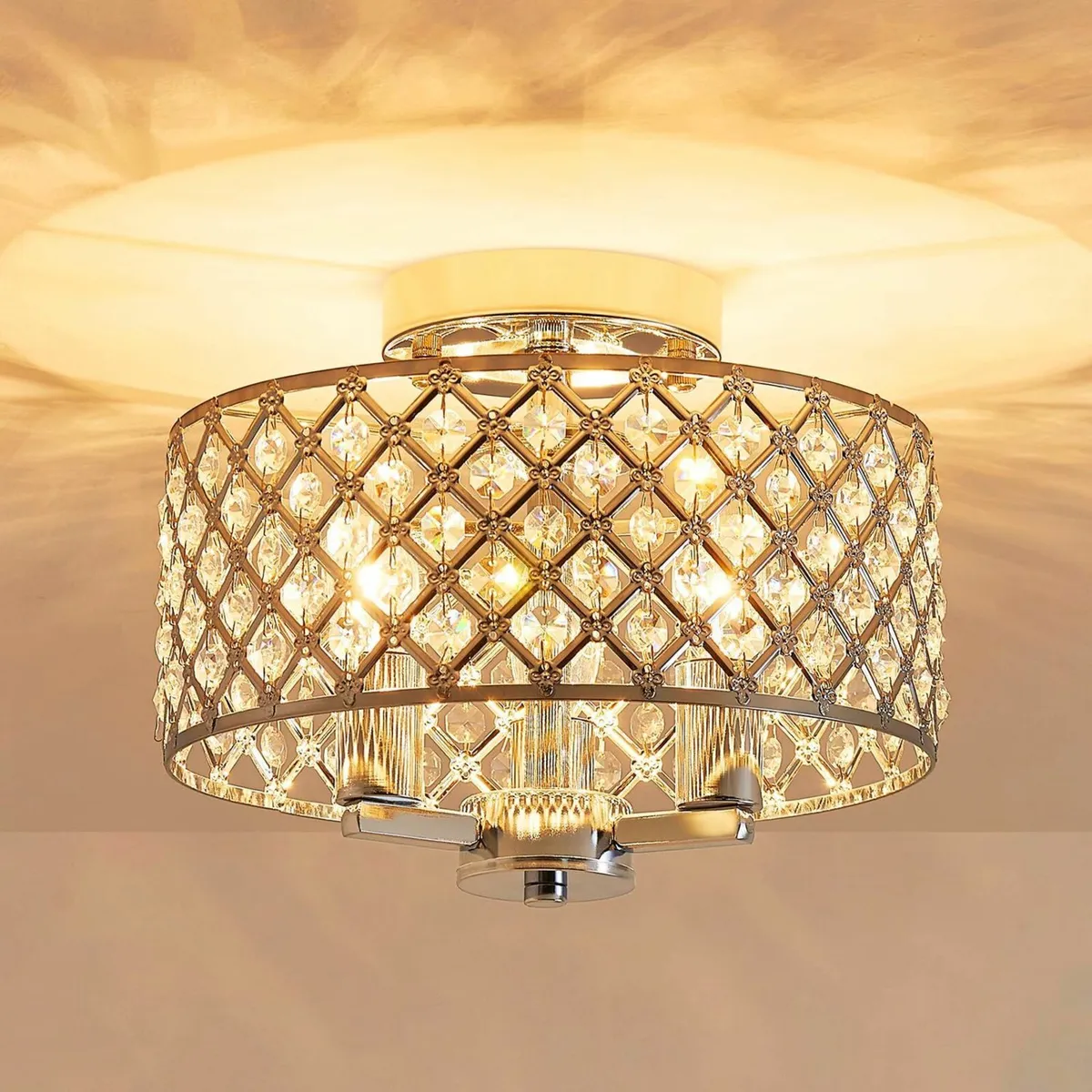 Saint Mossi Silver Crystal Ceiling Light Close to - Image 3