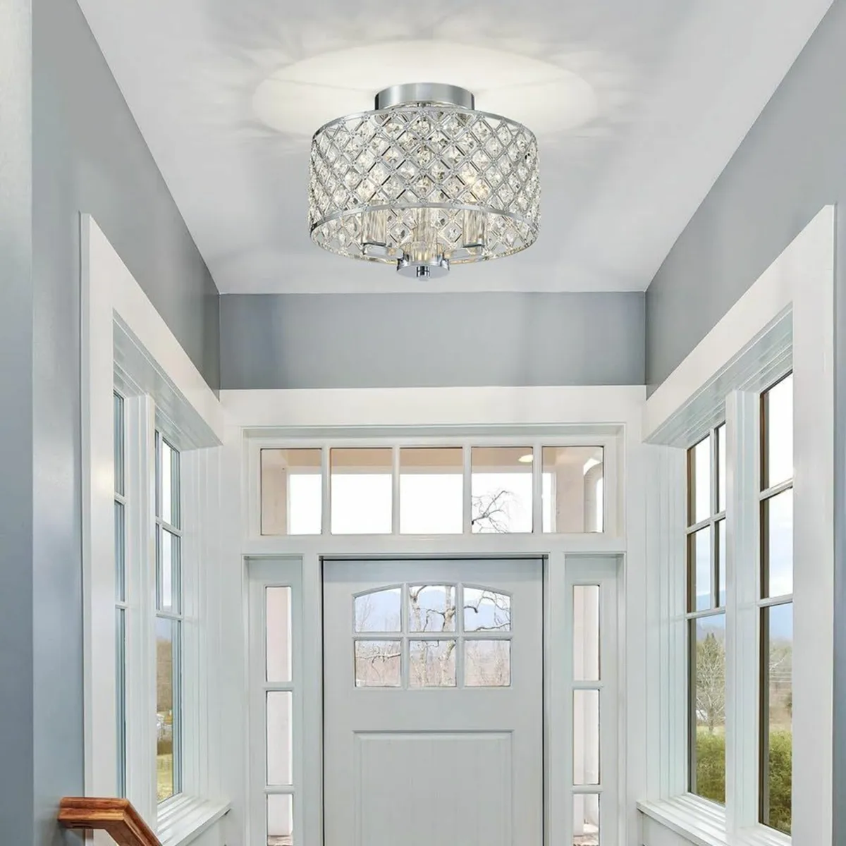 Saint Mossi Silver Crystal Ceiling Light Close to - Image 4