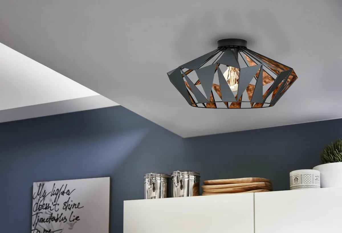 Flush Ceiling Light Carlton6 Vintage Industrial - Image 2