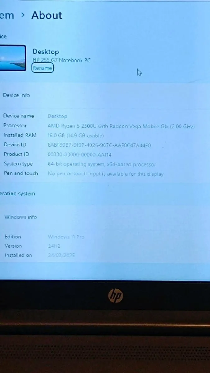 Hp 255 G7 Ryzen 5 16 GB Ram - Image 2