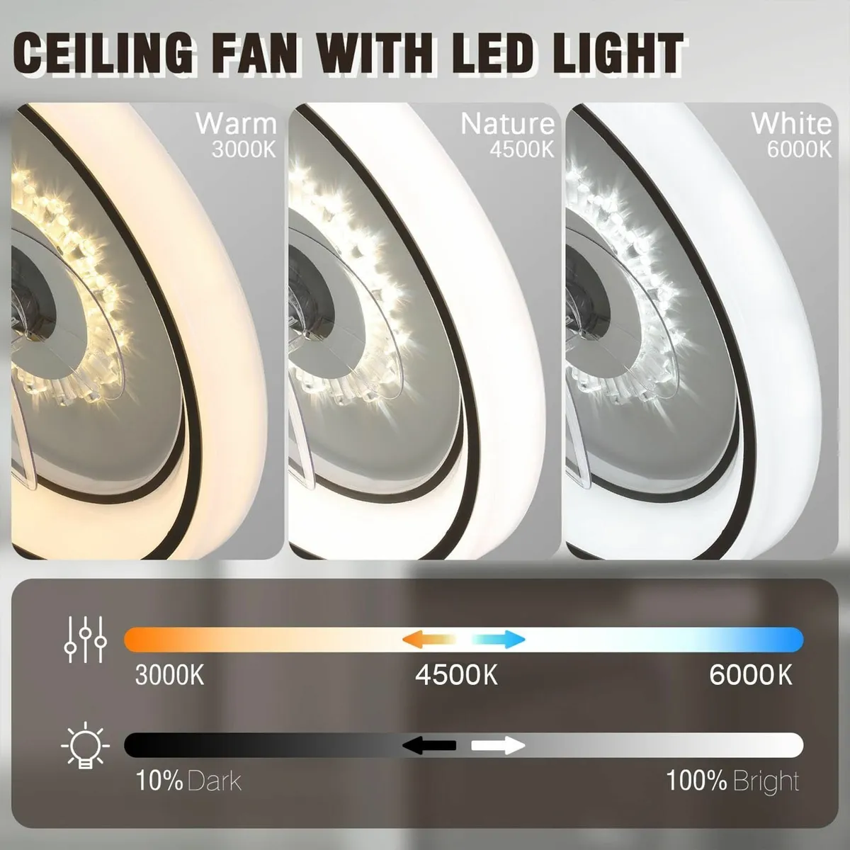 11 Modern Ceiling Fan with Light Dimmable LED - Image 4
