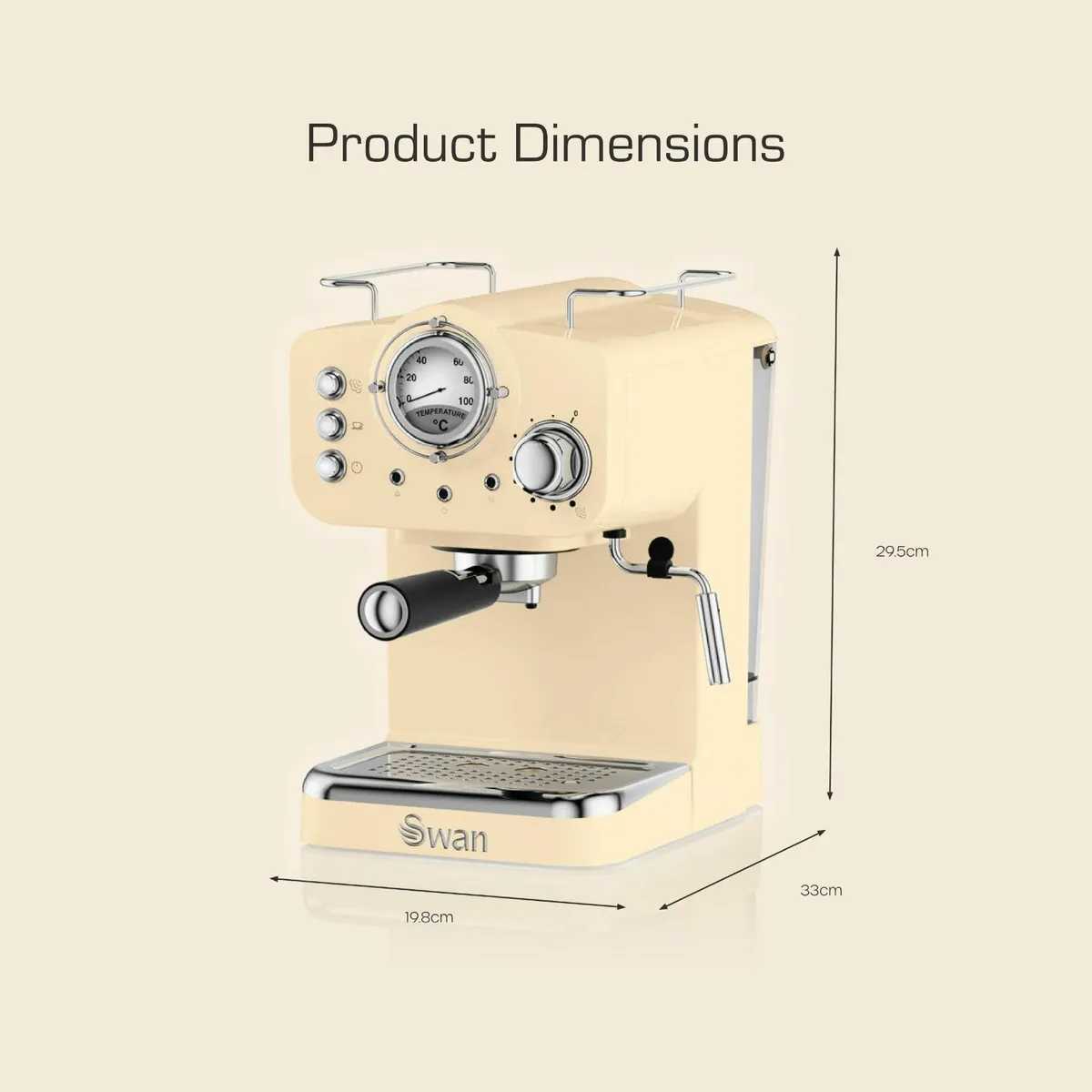 SK22110CN Retro Espresso Coffee Machine with Milk - Image 2
