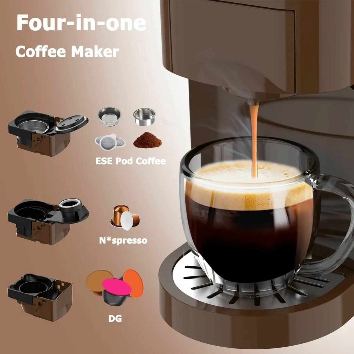 4 in 1 Espresso Single Serve Coffee Machine for - Image 3