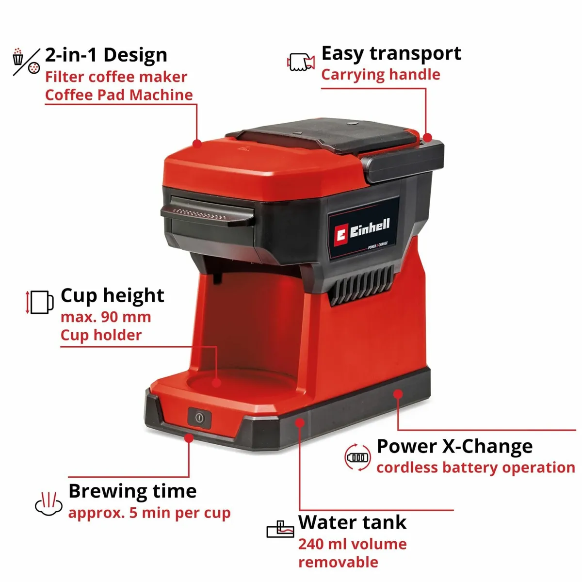 Power X-Change 18V Cordless Coffee Maker - - Image 3