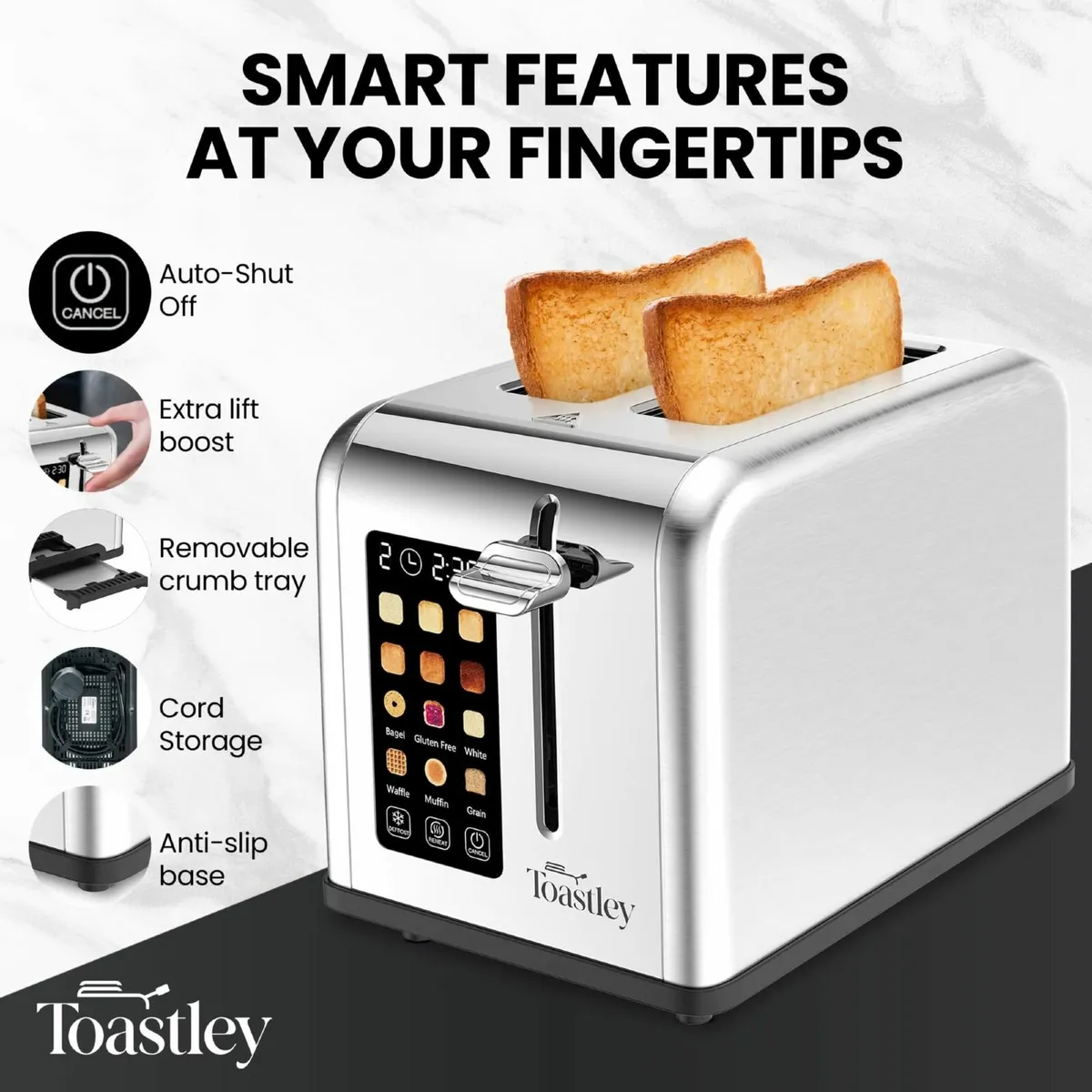 Smart Toaster 2 Slice with Touchscreen Control - Image 3
