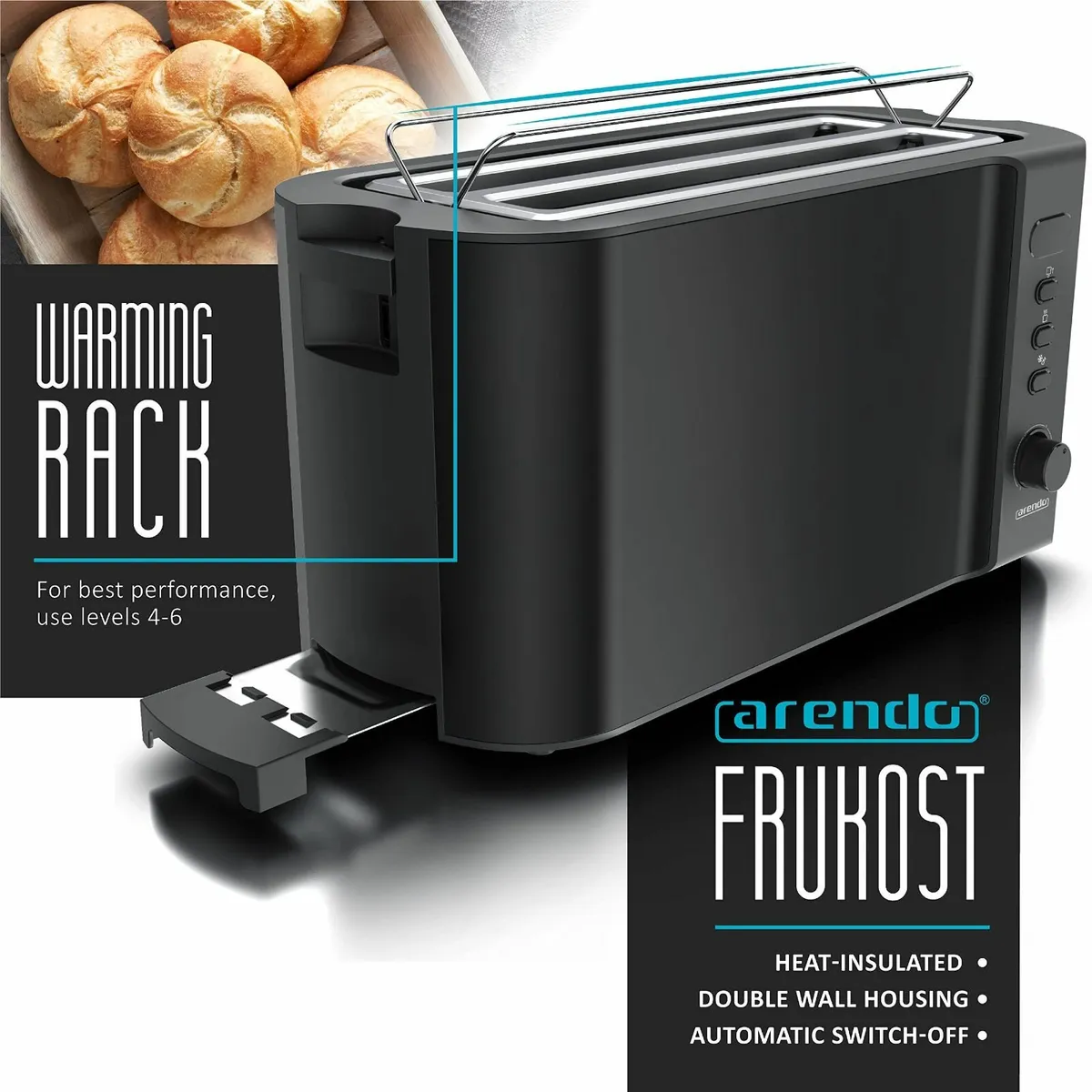 Frukost 4 slice long slot toaster Double wall - Image 3