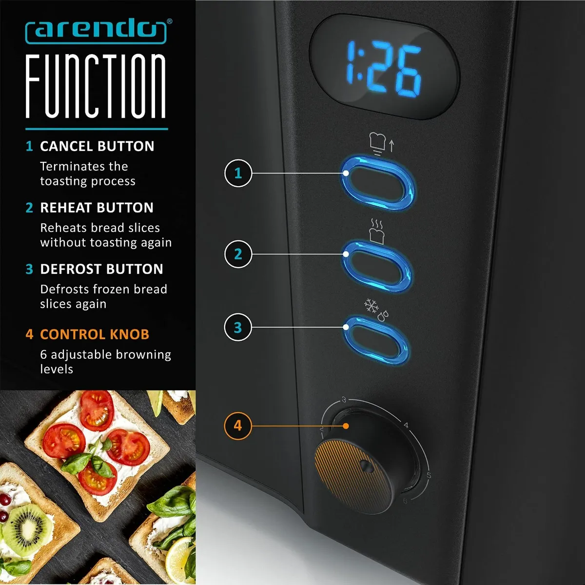 Frukost 4 slice long slot toaster Double wall - Image 4