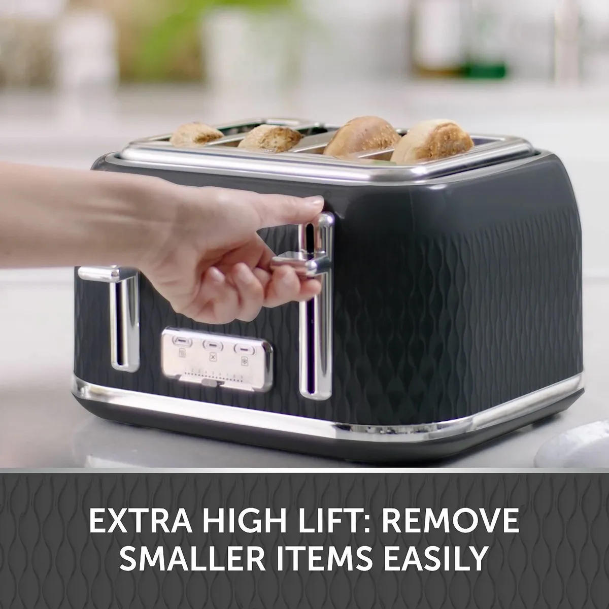 Curve 4 Slice Toaster with High Lift Wide Slots - Image 3