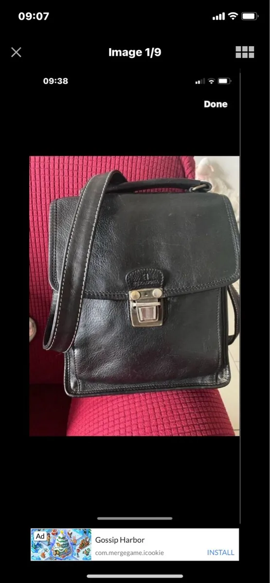 Hexagona Leather Shoulder Bag - Image 1