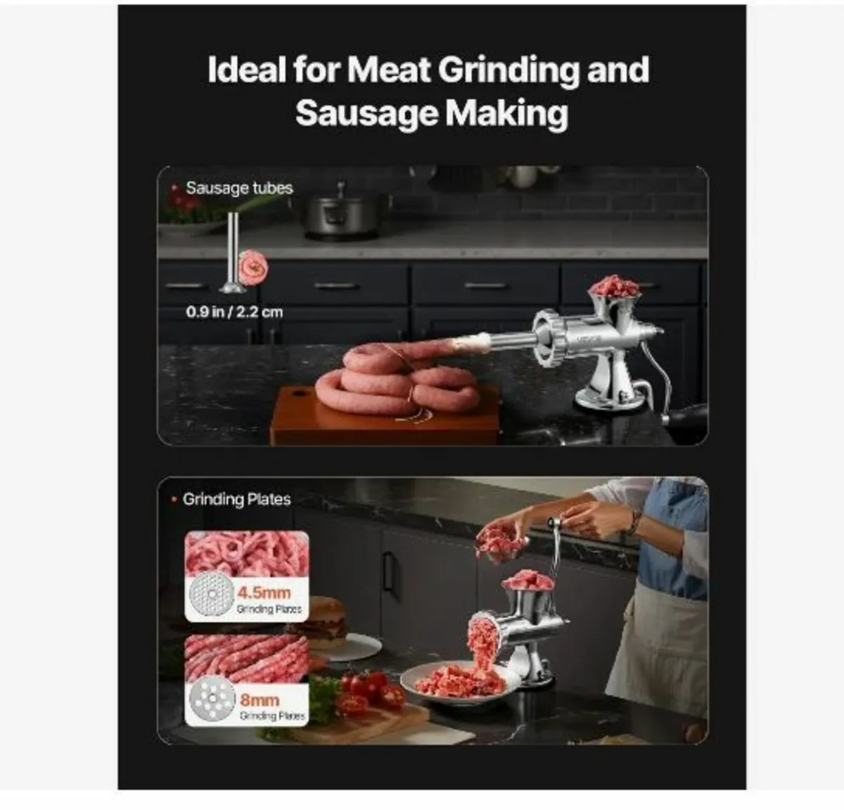 Manual Meat Grinder, 304 Stainless Steel - Image 3