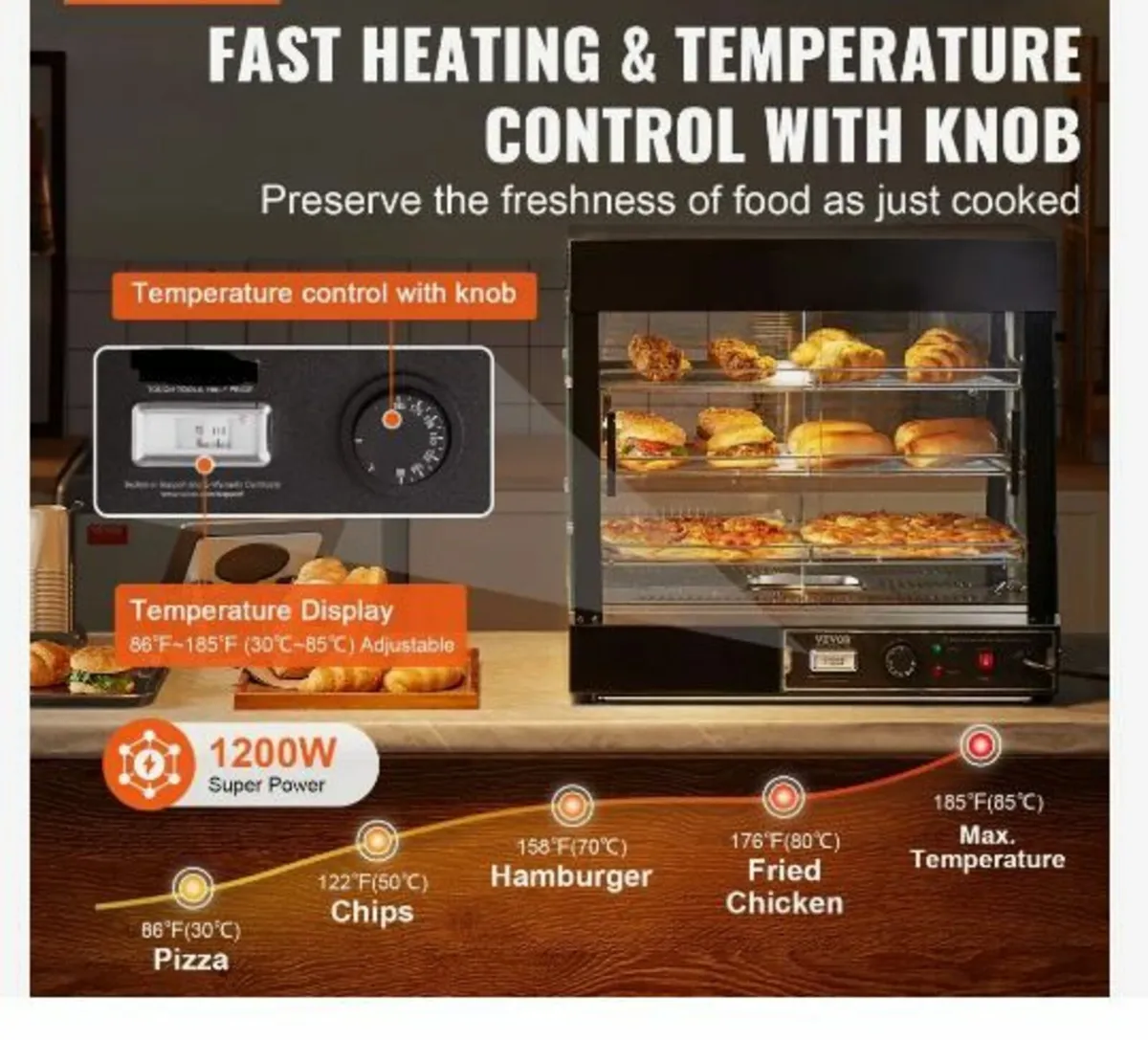 3-Tier Commercial Food Warmer Display - Image 2