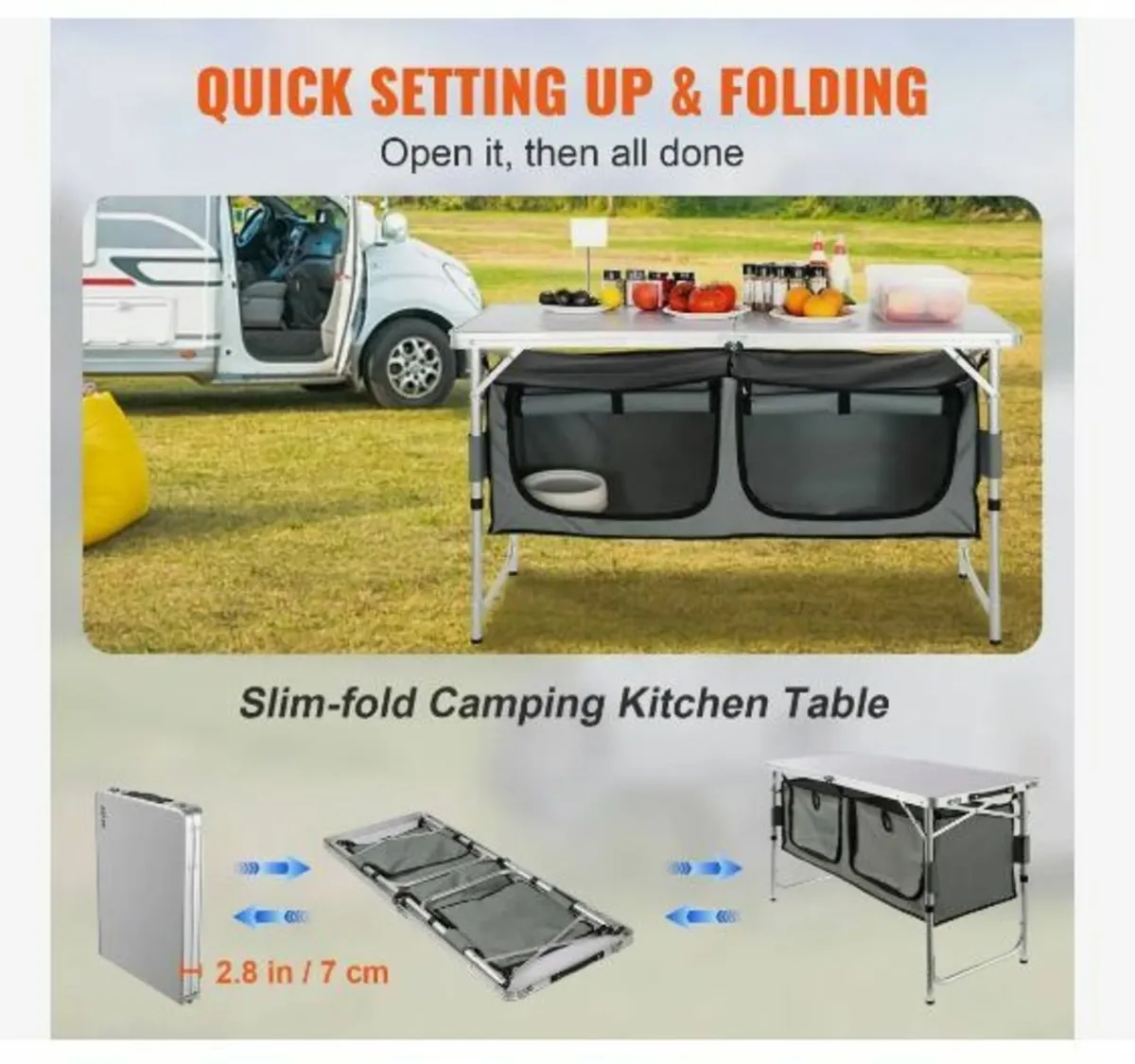 Camping Kitchen Table Folding Portable - Image 3
