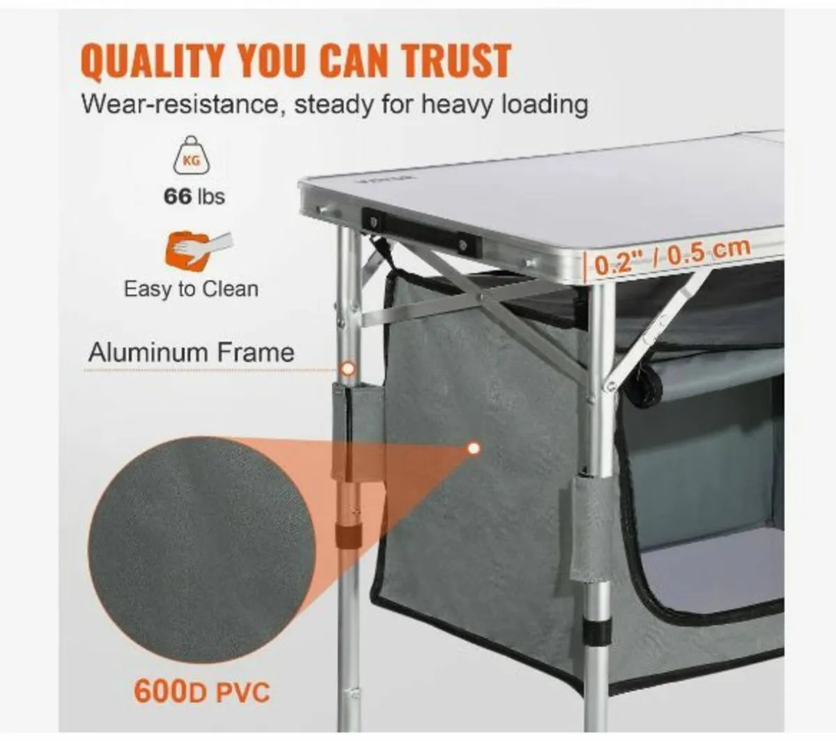 Camping Kitchen Table Folding Portable - Image 4
