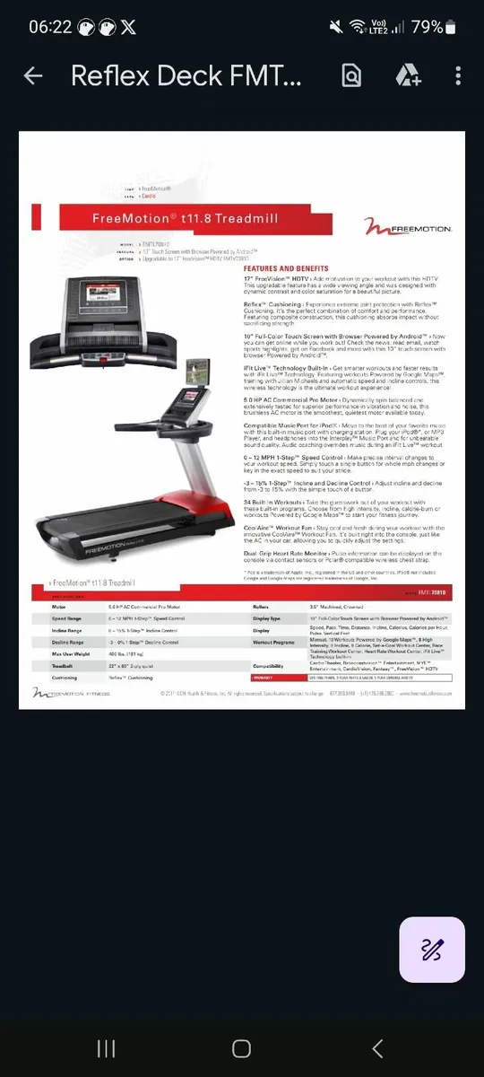 Treadmill and weights - Image 2