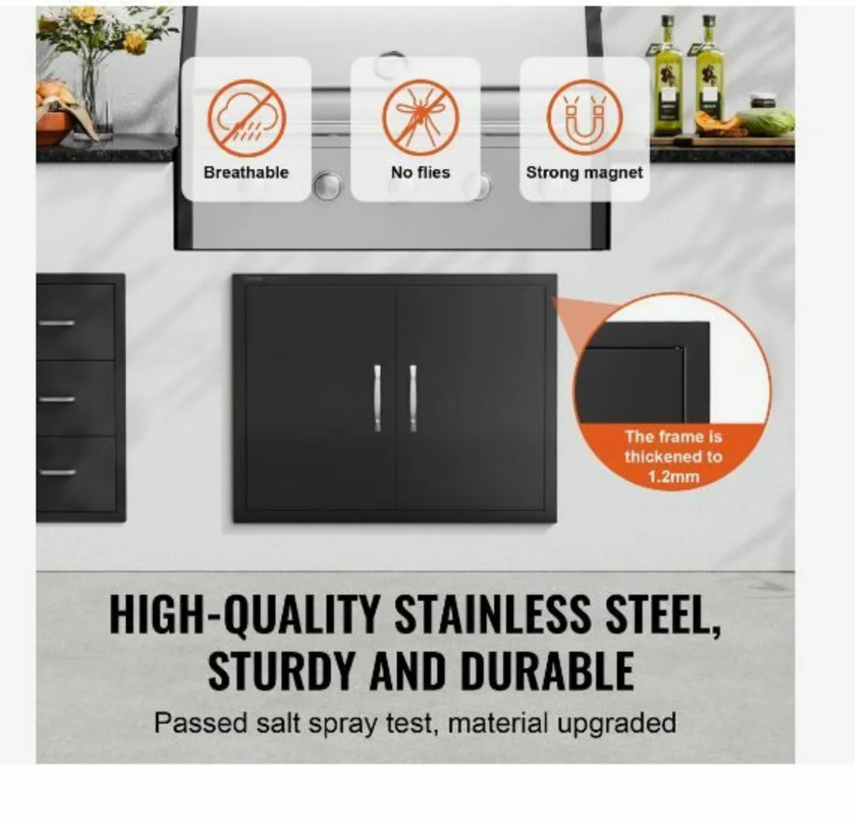 BBQ Access Door, 788x610 mm Double Outdoor - Image 3