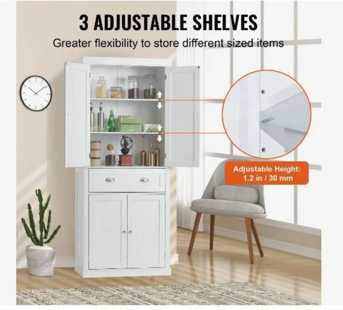 72" Kitchen Pantry Storage Cabinet - Image 4