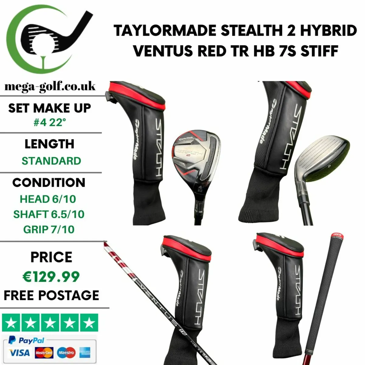 Taylormade Stealth 2 Hybrid / #4 22° / Stiff - Image 1