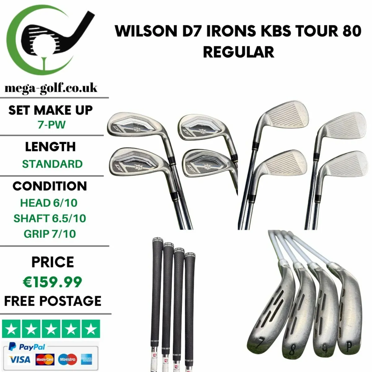 Wilson D7 Irons / 7-Pw / KBS Tour 80 Regular - Image 1