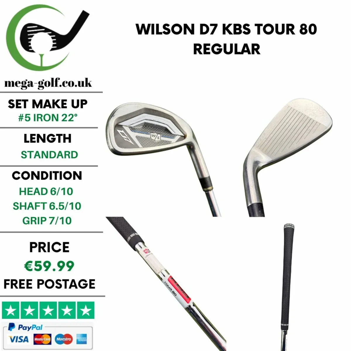 Wilson D7 #5 Iron 22° / KBS Tour 80 Regular - Image 1