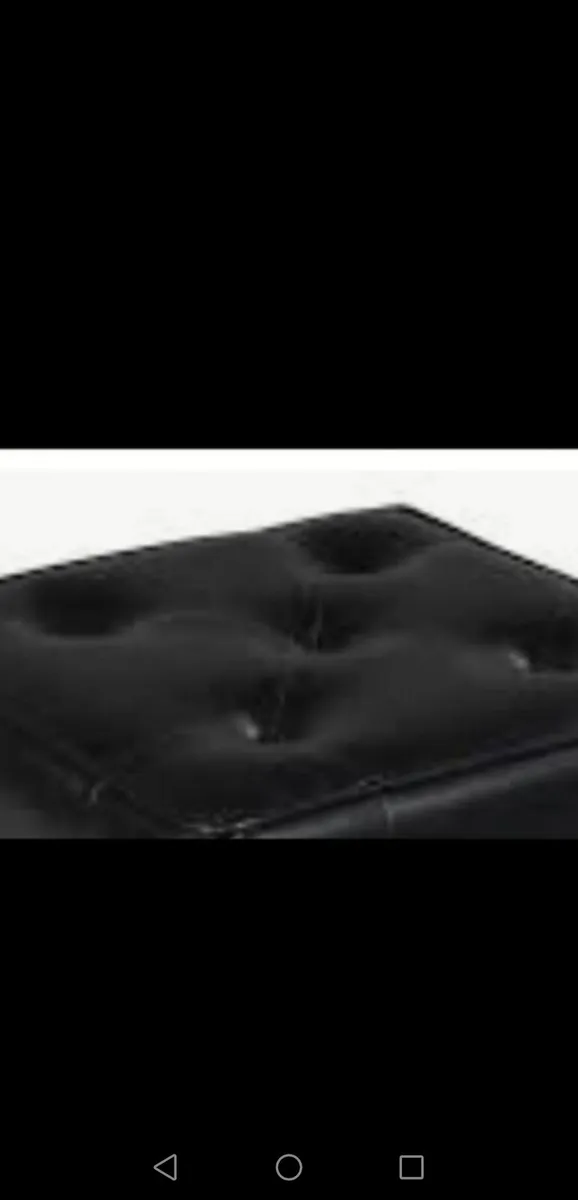 Square Black Buttoned Footstool