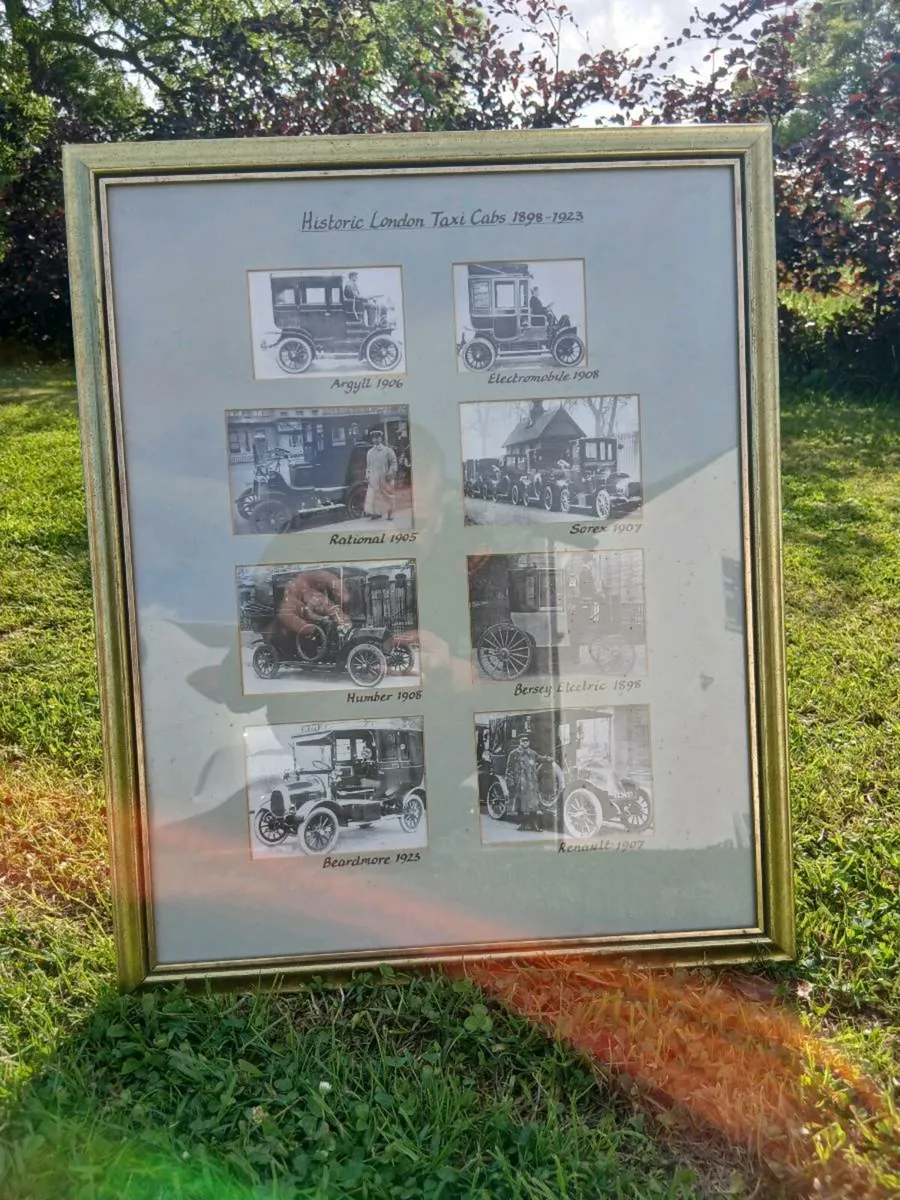 Framed Historic London Taxi Cabs - Image 1