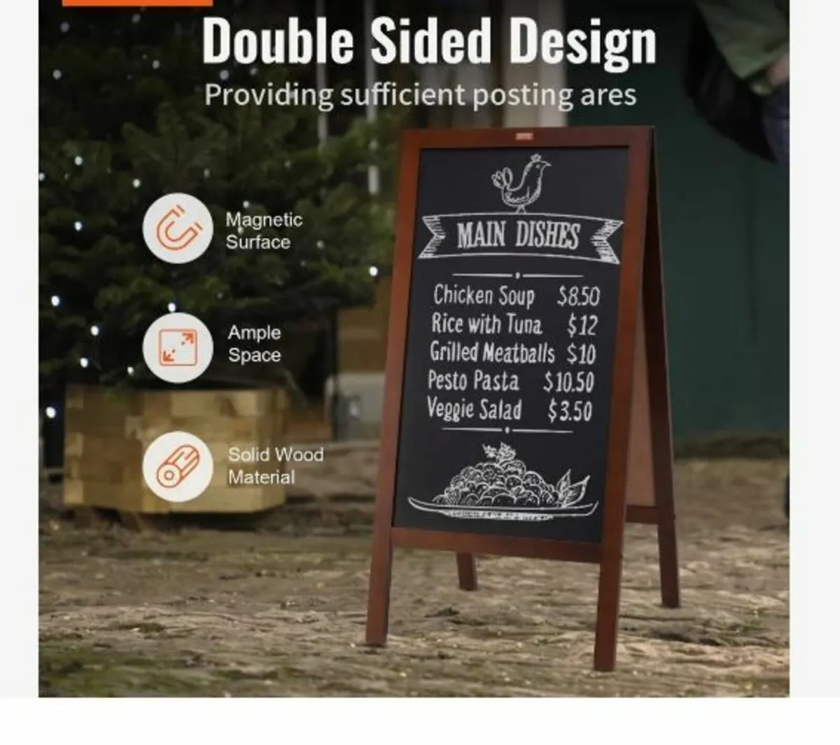 Wall Mounted Blackboard: 20" x 40" chalk boa - Image 3