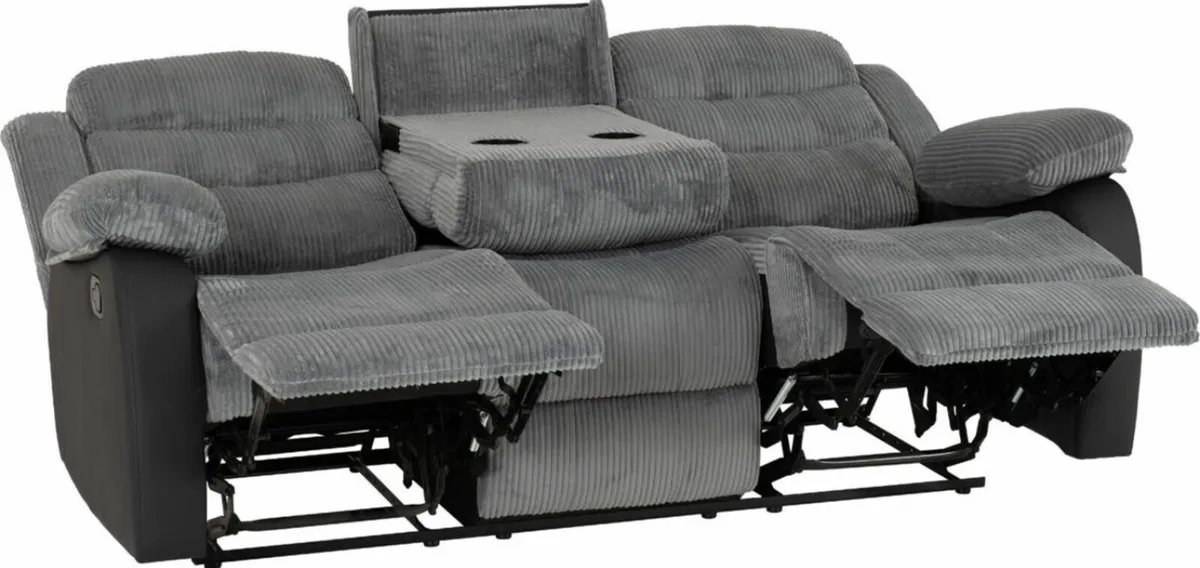 New Black & Grey Recliner Sofas - Image 4