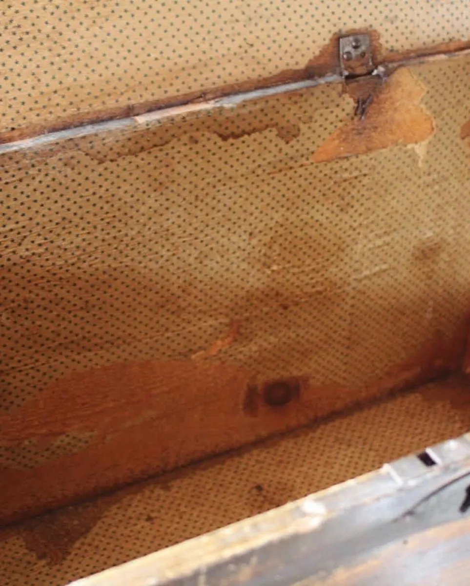 Antique Wooden Trunk - Image 4