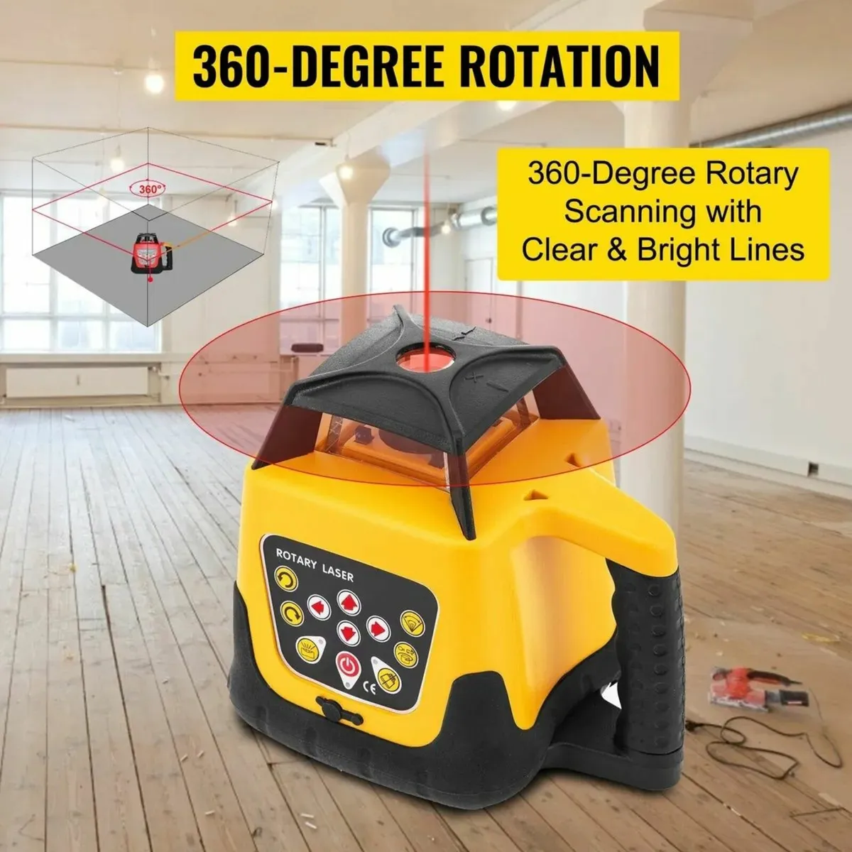 Self-levelling Rotary Laser Level Tripod+ Staff - Image 2