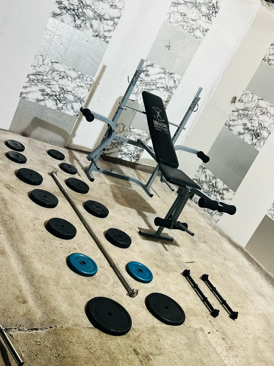 Body sculpture weighs bench 50kg weights bar dumbl - Image 2