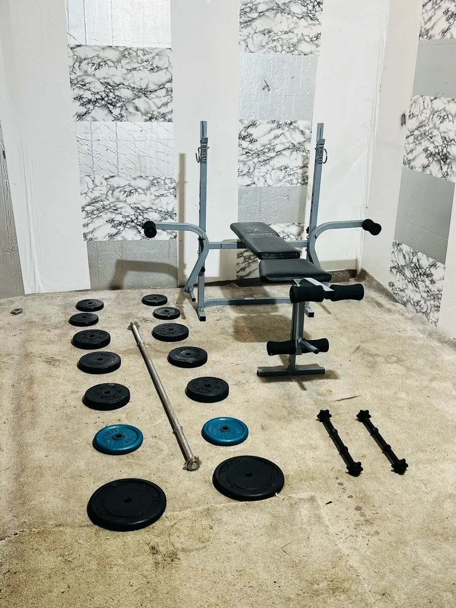 Body sculpture weighs bench 50kg weights bar dumbl - Image 4