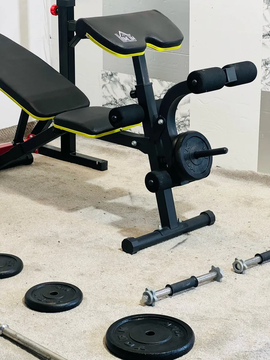 Cast iron weights rack bench barbell dumbbells - Image 3