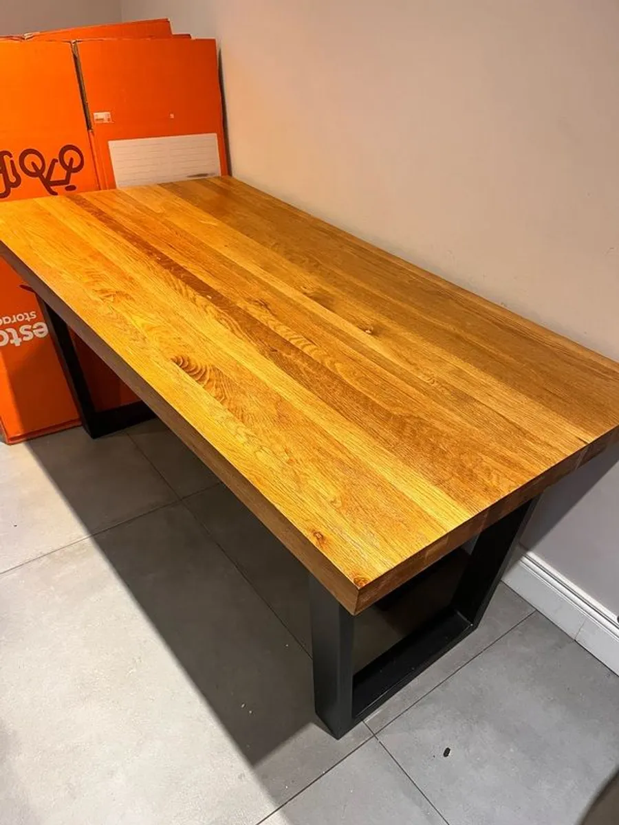 EZ Living Calia Solid Oak Small Dining Table and Bench - Image 1