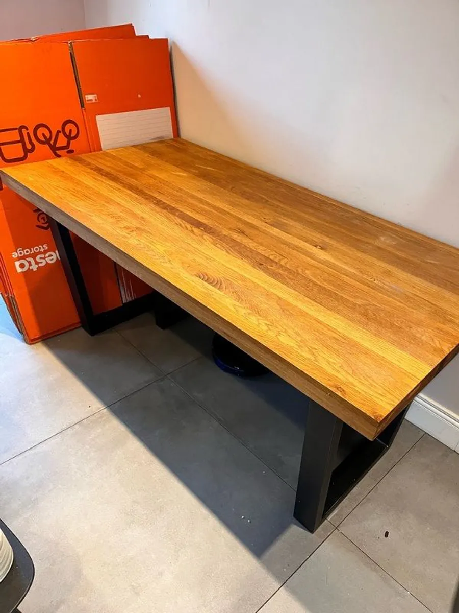 EZ Living Calia Solid Oak Small Dining Table and Bench - Image 2