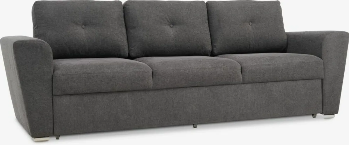 Sofa bed VEJLBY 3 seater dark grey fabric - Image 1