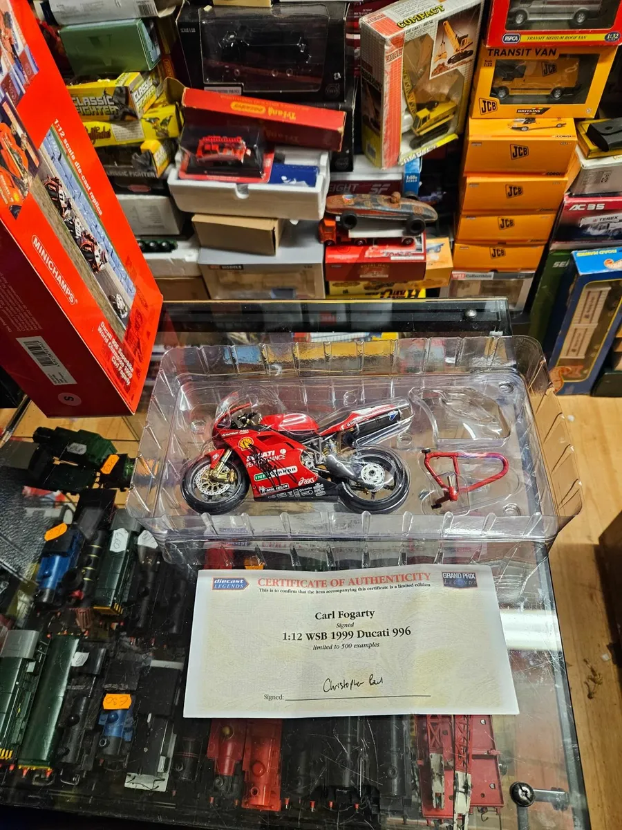 Corgi Minichamps Ducati Carl Fogarty Signed - Image 1
