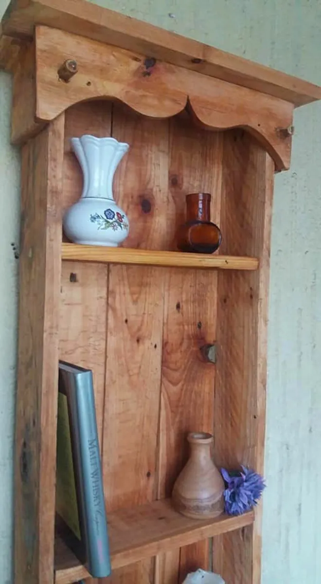 Rustic Floating Antique Style Shelved Display - Image 2