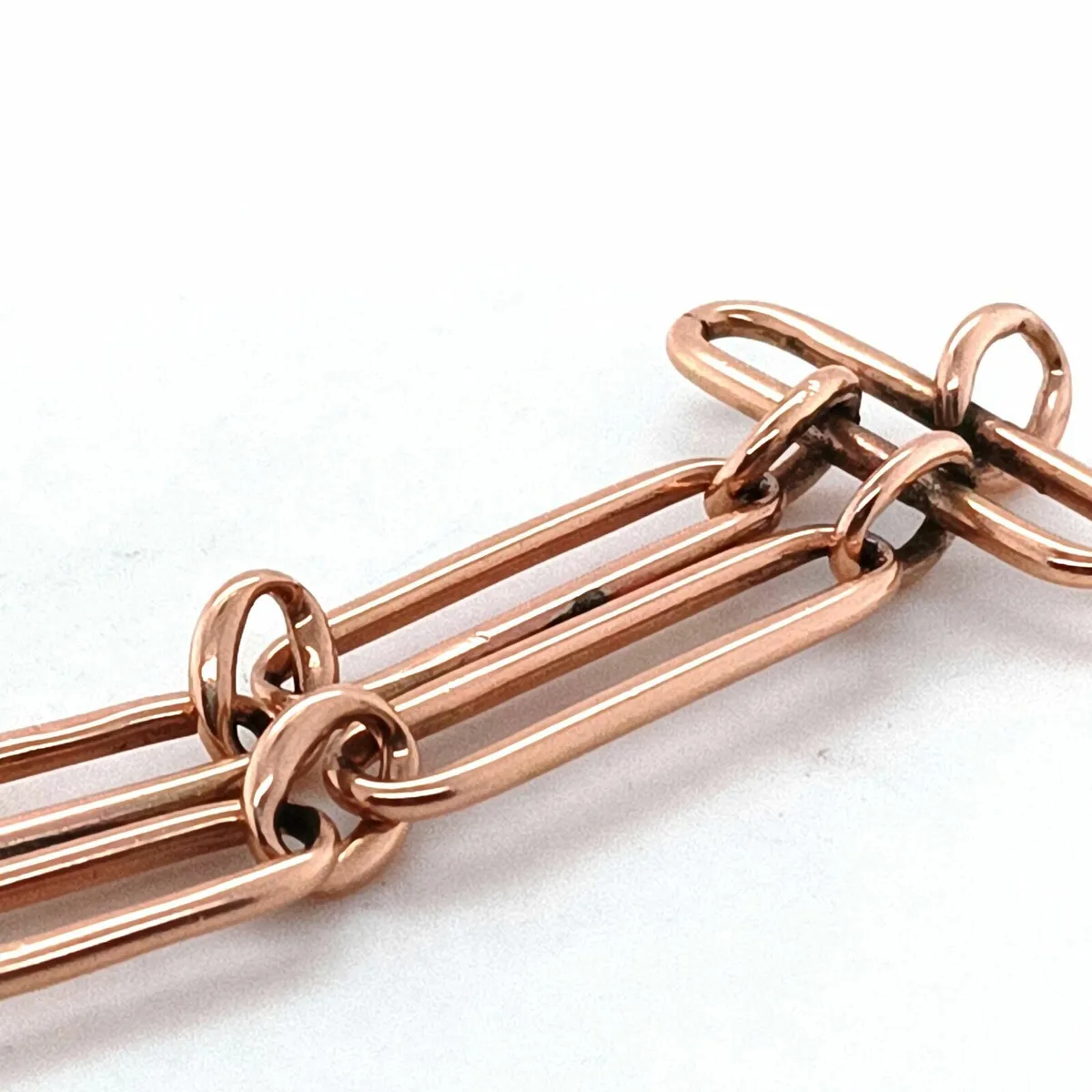 Antique Rose Gold Double Paperclip Bracelet - Image 3