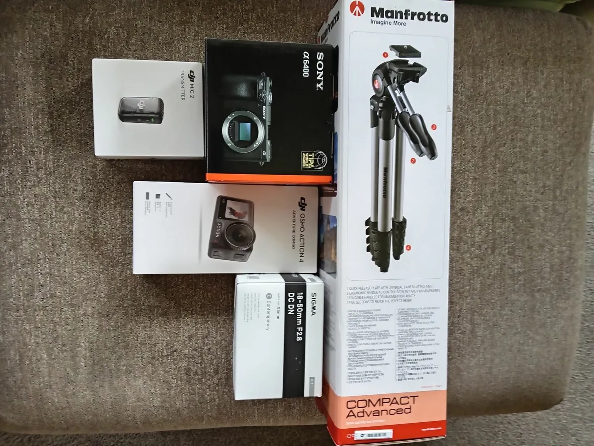 Sony A6400 and Dji Osmo Action 4 combo set. - Image 1