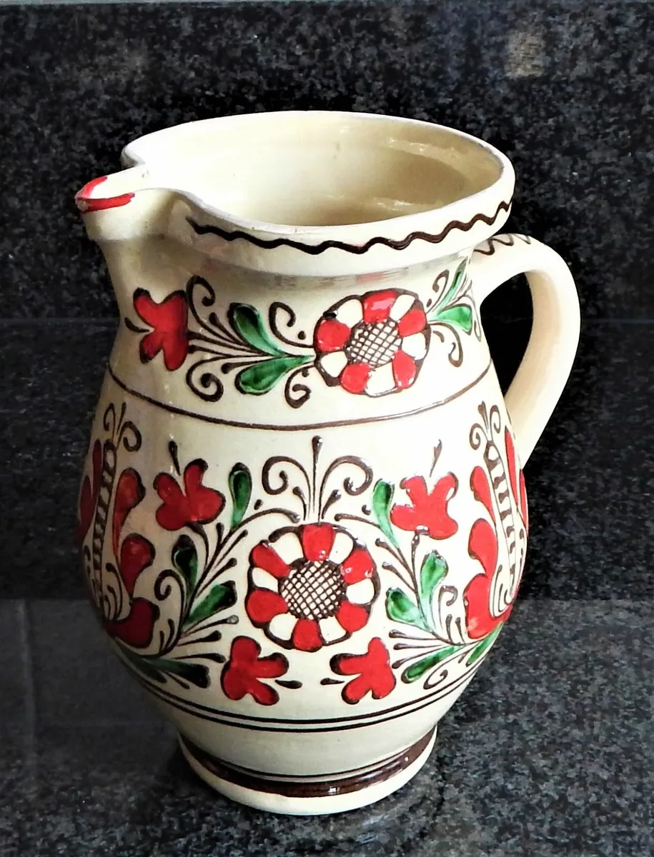 Korond Hand Decorated Pottery Jug - Image 1