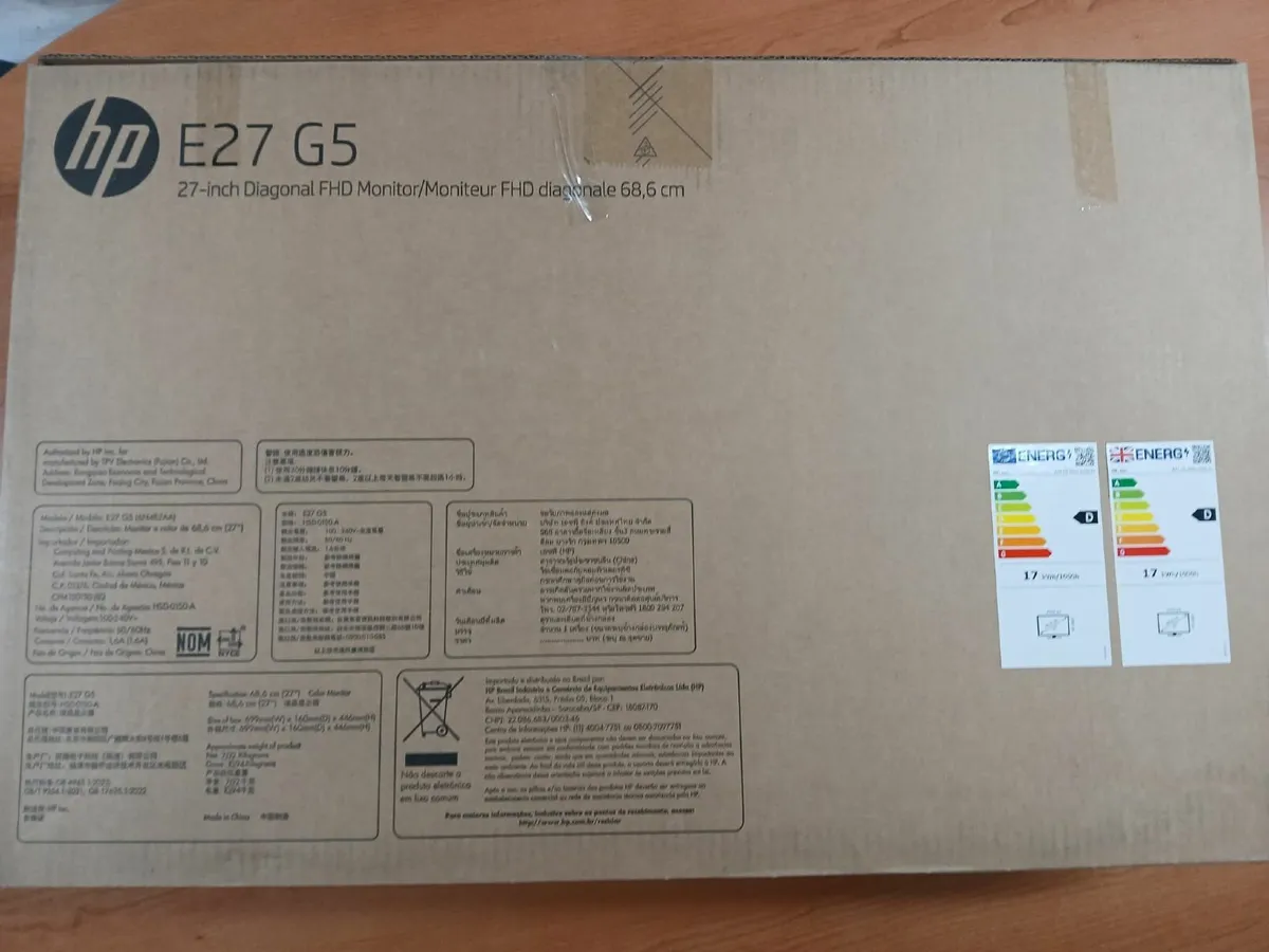 HP 27" Computer Screen. NEW. Sealed. Receipt. - Image 3