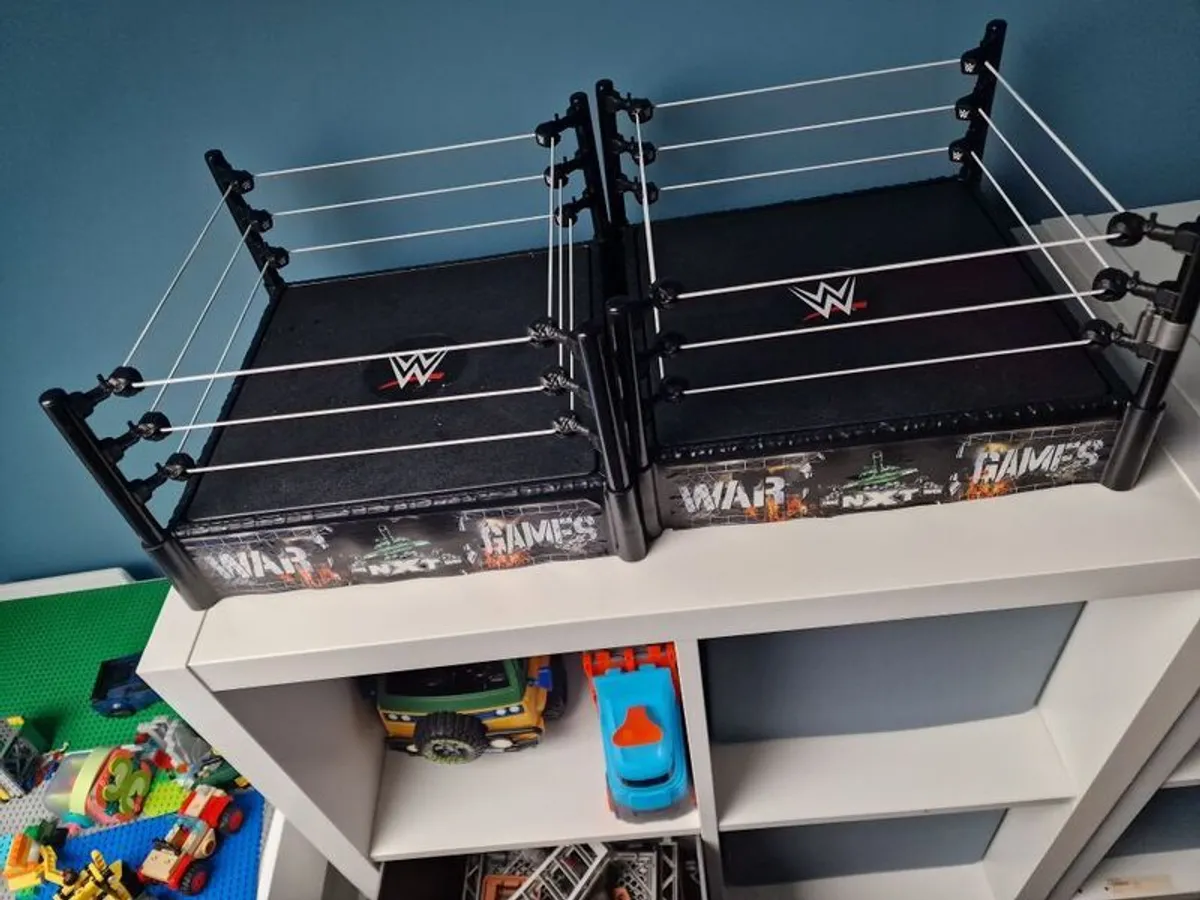 mario kart carrera go. wwe hell in a cell with figures, TMNT subway with figures. - Image 4