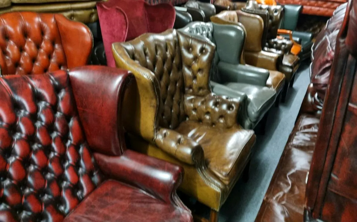 Leather Queen Anne chairs - Image 1