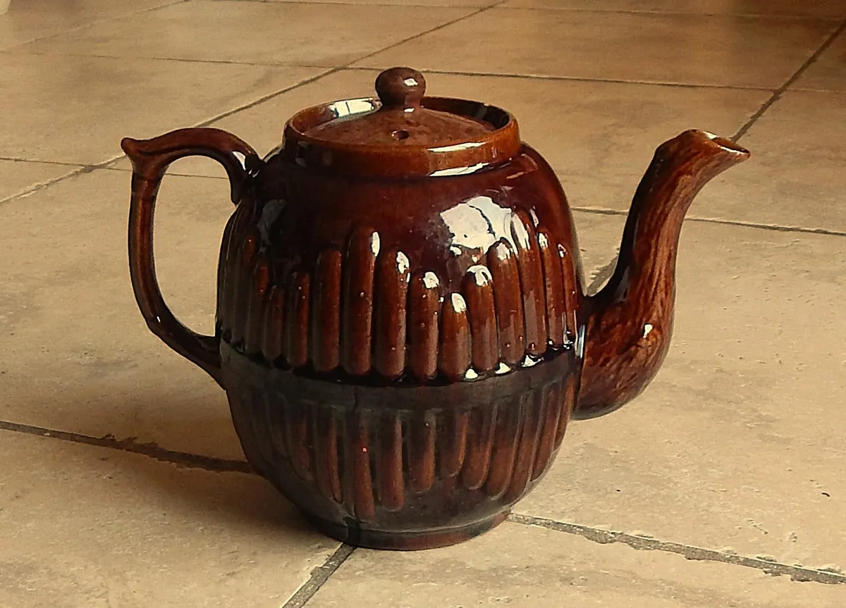 Large Vintage Glazed Ceramic Teapot - Image 1