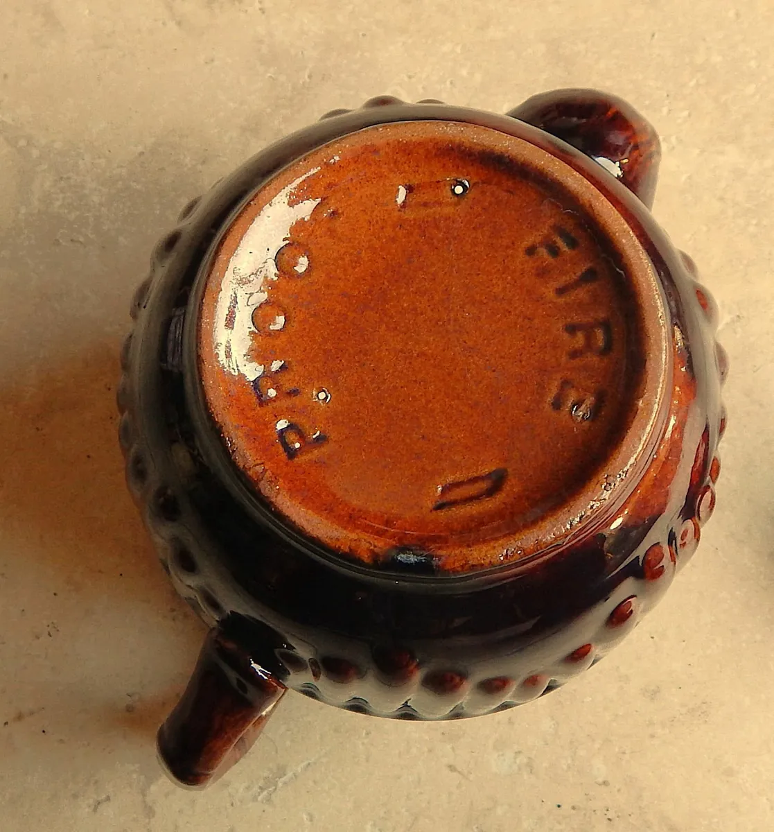 Large Vintage Glazed Ceramic Teapot - Image 4