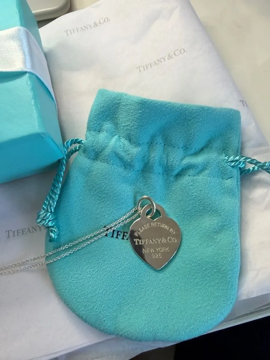 NEW Tiffany Necklace - Heart Tag Pendant in Silver, Medium - Image 2