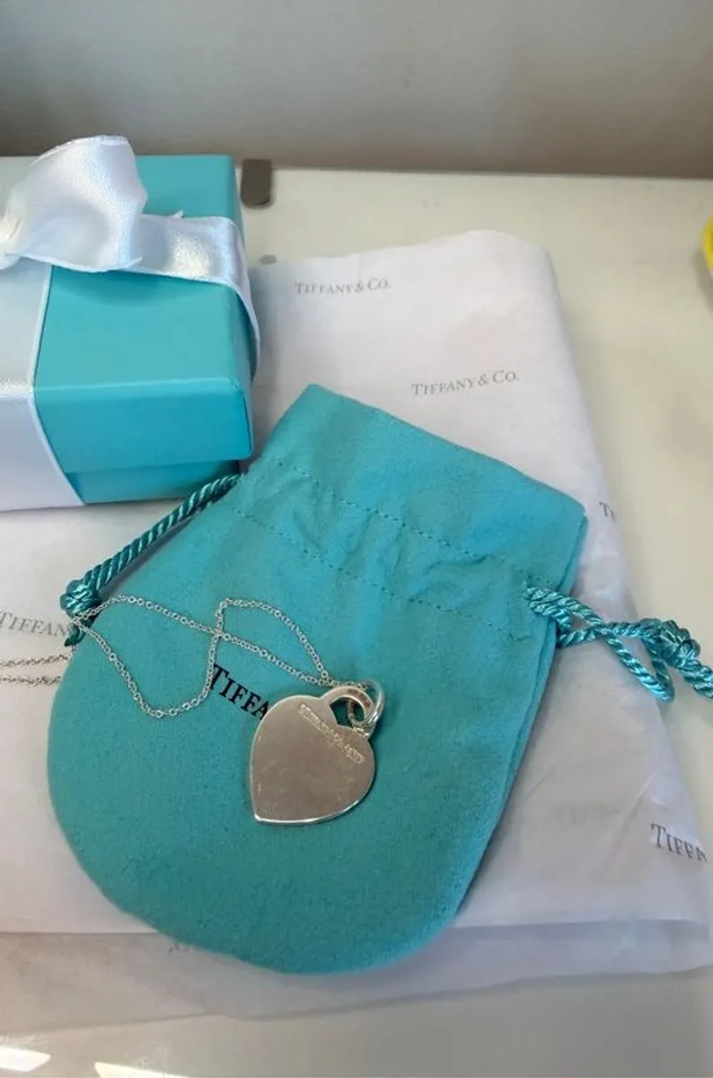 NEW Tiffany Necklace - Heart Tag Pendant in Silver, Medium - Image 3
