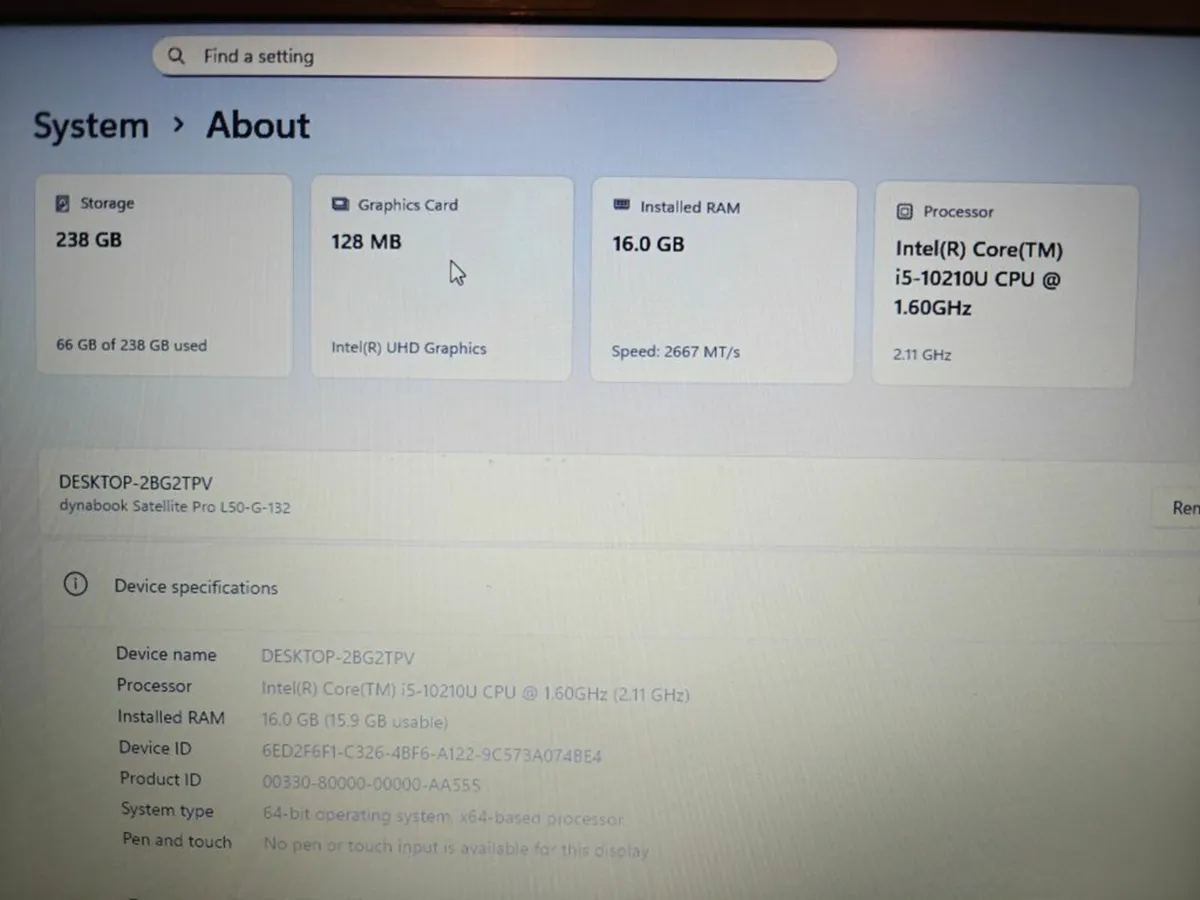 Toshiba Satellite Pro L50 | i5 (10th gen) | 16GB | - Image 3