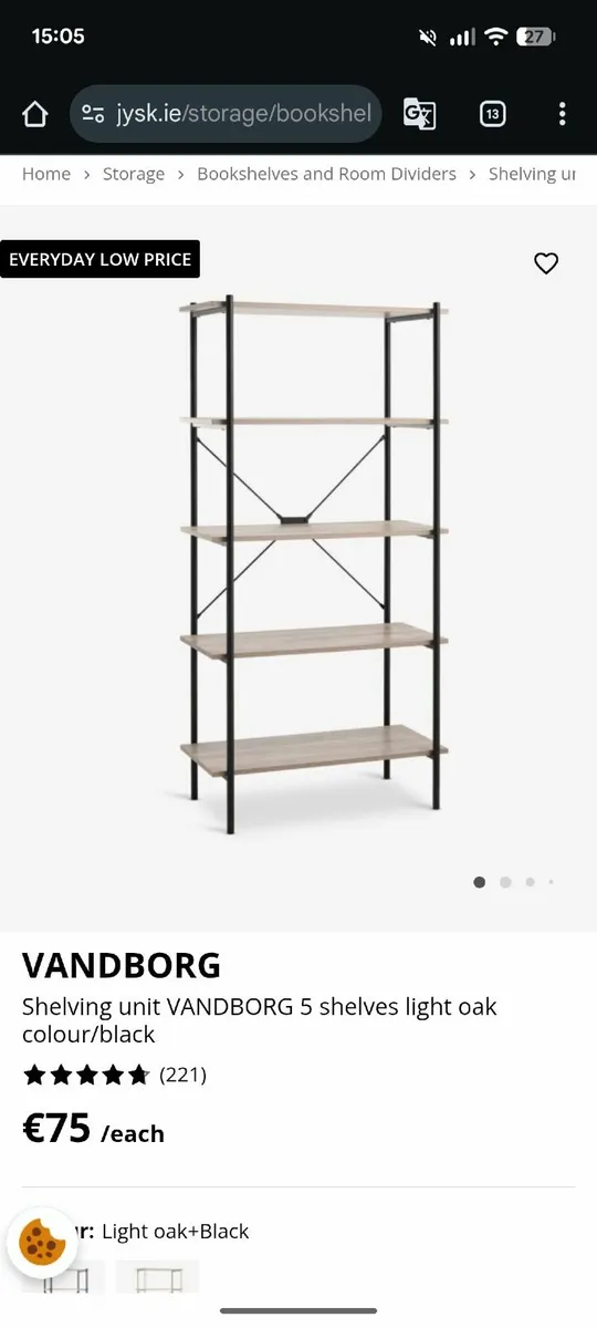 5 shelf unit Vandborg from Jysk - Image 1